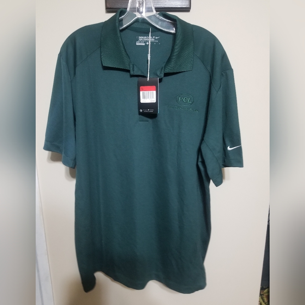 NIKE Golf Shirt NWTag Green Large Polo Short Sleeved